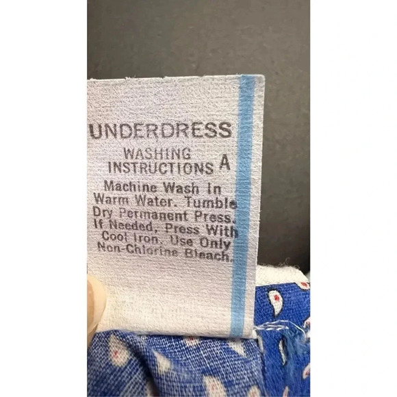 Vintage Hand Made No Brand Blue Polka Dot Collared Easter Dress Size 3T Girls - Picture 6 of 10
